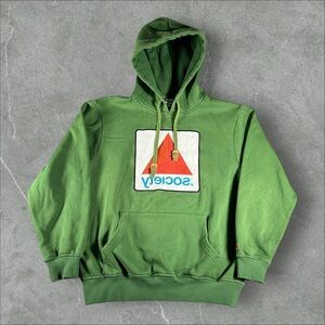 Society‎ Original Products Hoodie Mens Large Green Pullover Sweatshirt Fleece